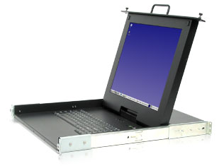 1U Rackmount LCD and Keyboard with Terminal Emulation