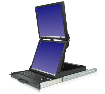 1U Rackmount 19 inch LCD and PS/2-USB Keyboard