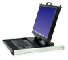 1U Rackmount LCD and keyboard with terminal emulation