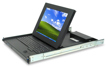 1U Rackmount 15 inch LCD and USB-PS/2 Keyboard