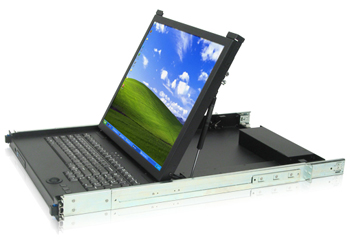 1U Rackmount 19 inch LCD and PS/2-USB Keyboard